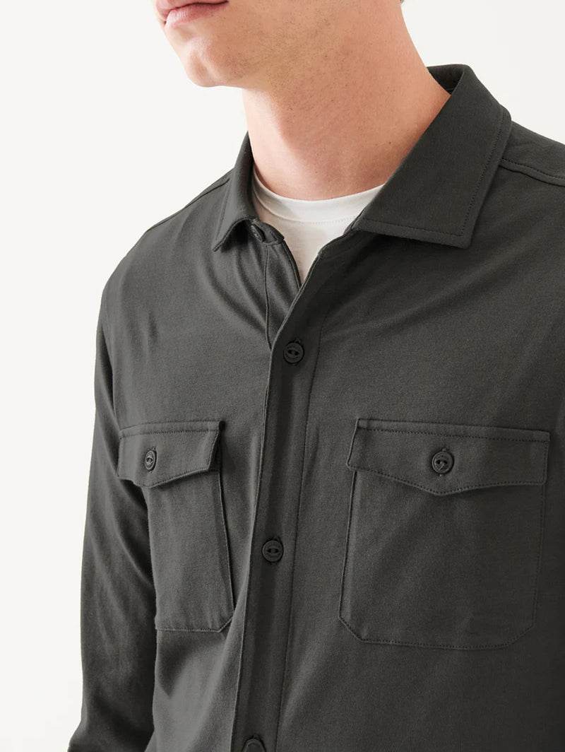 Pima Cotton Stretch Overshirt - Ink