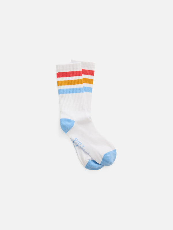 Maritime Lounge Crew Sock - White-PJ Salvage-Over the Rainbow