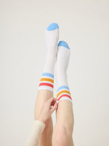 Maritime Lounge Crew Sock - White-PJ Salvage-Over the Rainbow