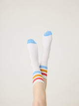 Maritime Lounge Crew Sock - White-PJ Salvage-Over the Rainbow