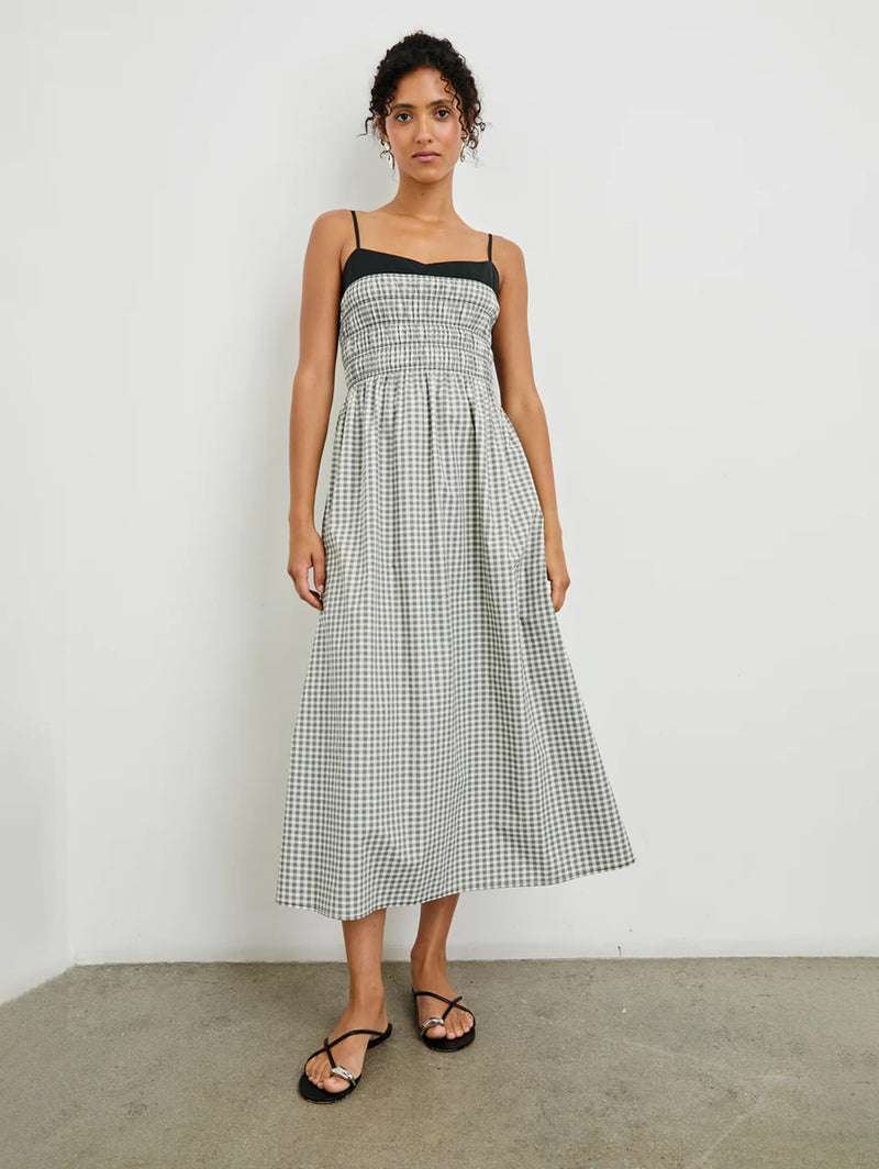 Primrose Dress -  Ivory Jet Gingham