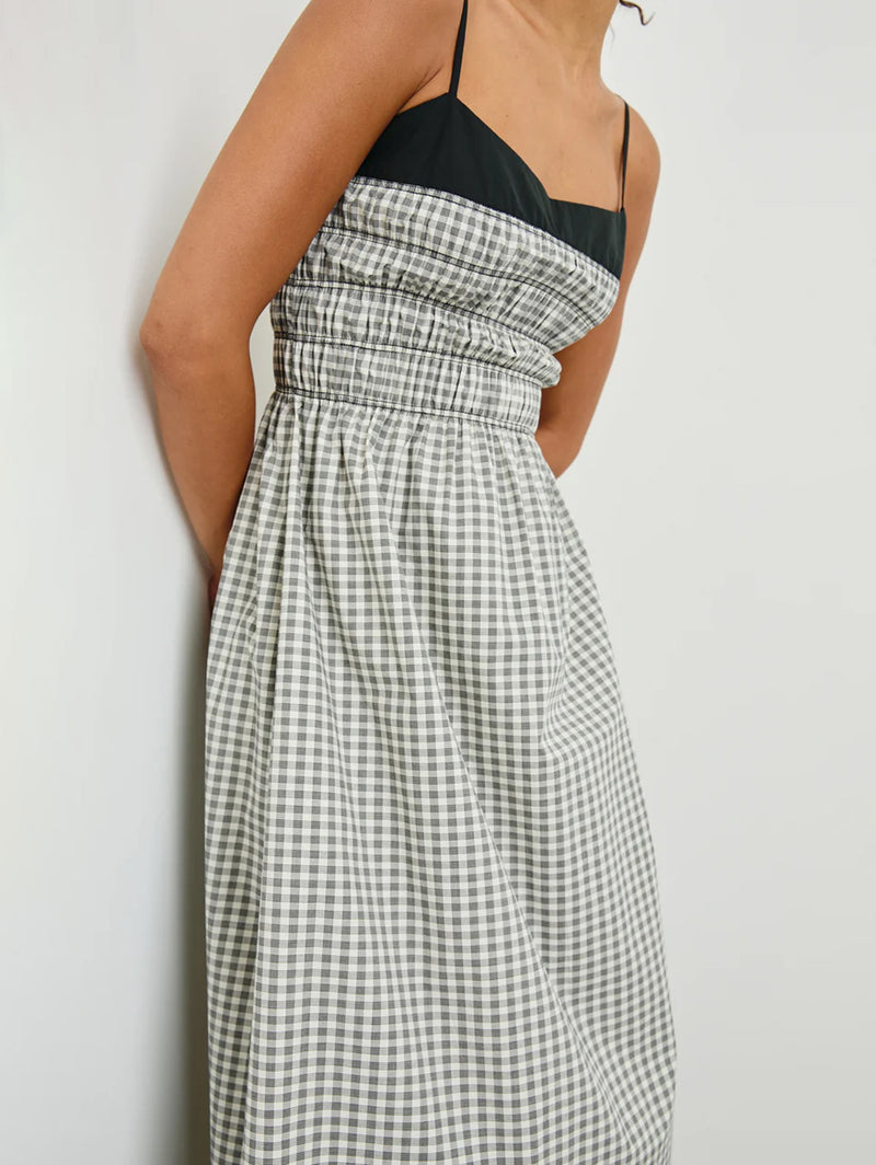 Primrose Dress -  Ivory Jet Gingham