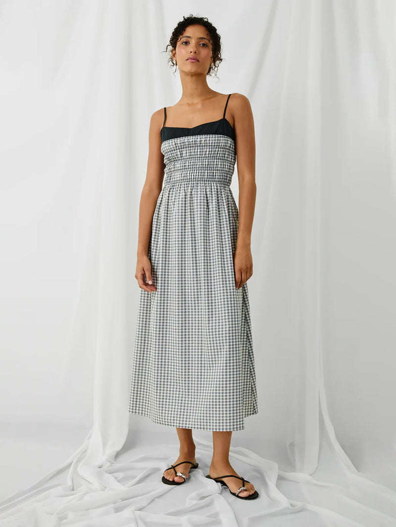 Primrose Dress -  Ivory Jet Gingham