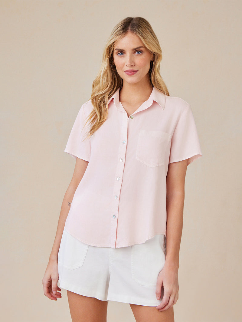 Short Sleeve Pocket Shirt - Petal Pink