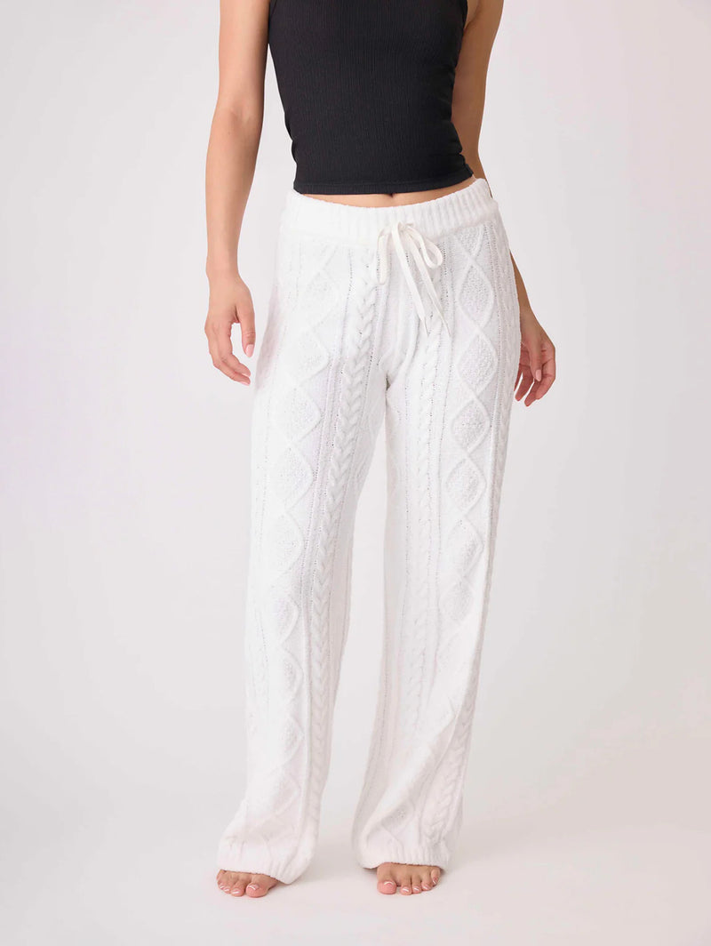 Cable Crew Lounge Pants - Ivory-PJ Salvage-Over the Rainbow