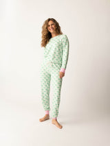 Peachy Party Courtside PJ Set - Spring Green-PJ Salvage-Over the Rainbow