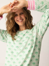 Peachy Party Courtside PJ Set - Spring Green-PJ Salvage-Over the Rainbow