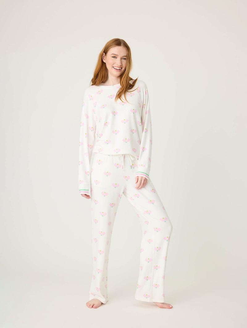 Peachy Party Courtside PJ Set - Ivory-PJ Salvage-Over the Rainbow