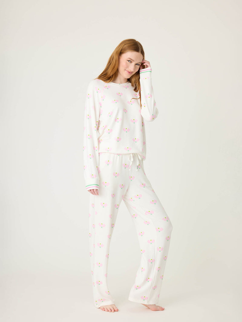 Peachy Party Courtside PJ Set - Ivory-PJ Salvage-Over the Rainbow