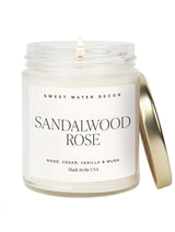 Sandalwood Rose Soy Candle - Clear 9oz-SWEET WATER DECOR-Over the Rainbow