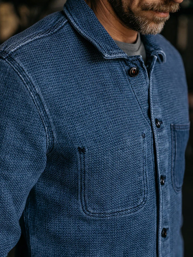 The Vise Heirloom Sashiko Jacket - Light Indigo