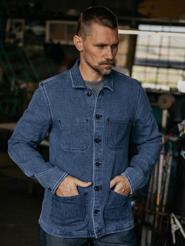 The Vise Heirloom Sashiko Jacket - Light Indigo