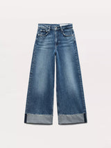 Sofie High Rise Wide Leg Cuff Jean - Atlantic-RAG + BONE-Over the Rainbow