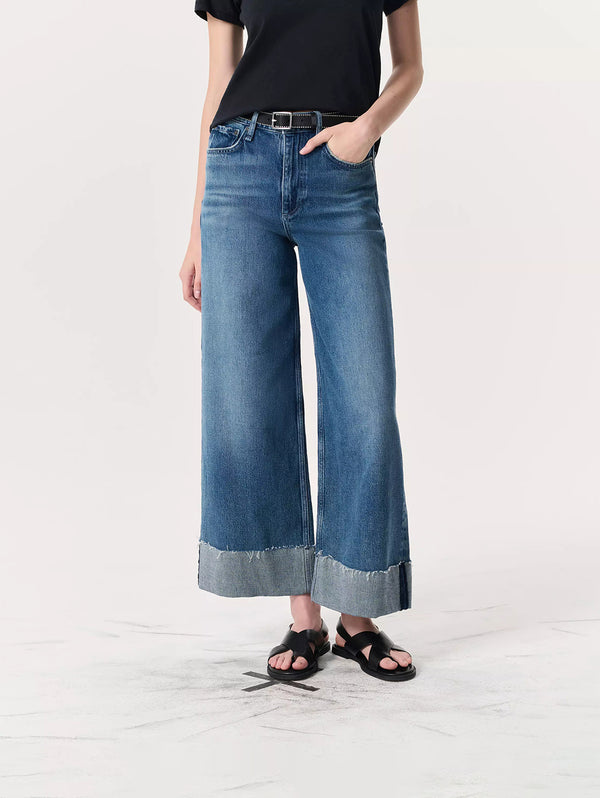 Sofie High Rise Wide Leg Cuff Jean - Atlantic-RAG + BONE-Over the Rainbow