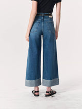 Sofie High Rise Wide Leg Cuff Jean - Atlantic-RAG + BONE-Over the Rainbow