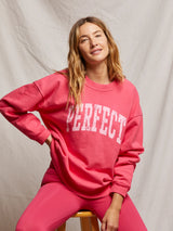 Perfect Sweatshirt Top - Pink Bloom-PERFECTWHITETEE-Over the Rainbow