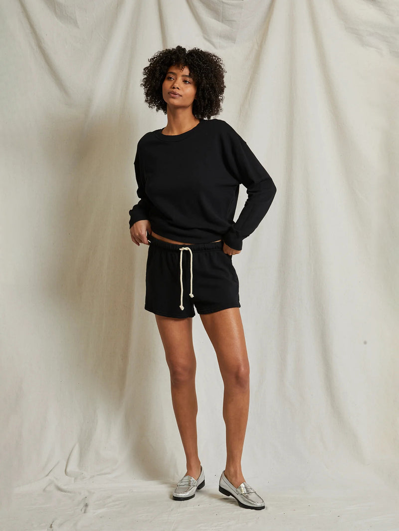 Layla Sweat Short - True Black-PERFECTWHITETEE-Over the Rainbow