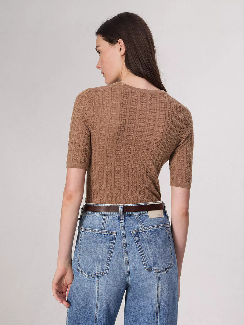 Tina Merino Wool Crew Sweater - Camel-RAG + BONE-Over the Rainbow