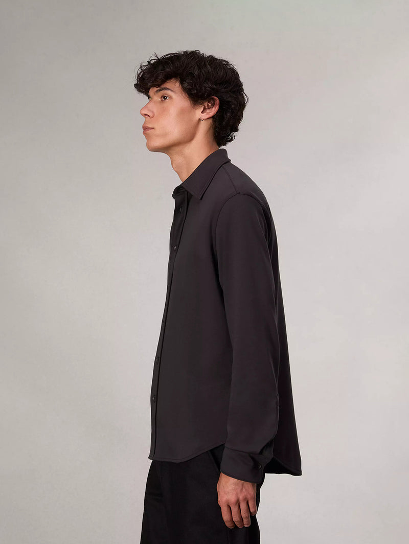 Tomlin Pima Cotton Shirt - Black-RAG + BONE-Over the Rainbow