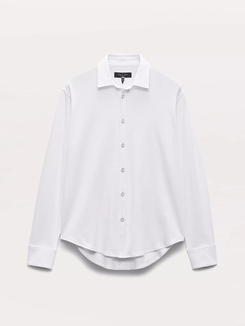 Tomlin Pima Cotton Shirt - White-RAG + BONE-Over the Rainbow