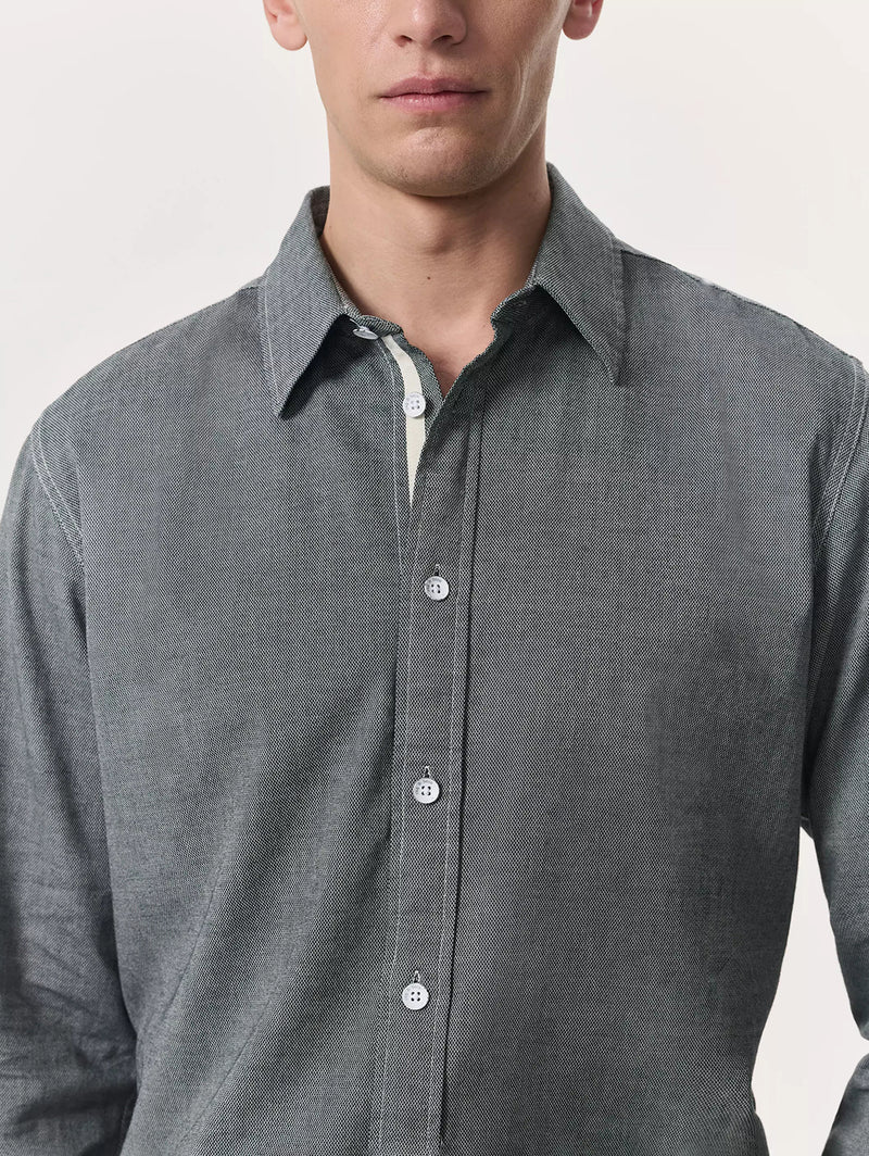 Tomlin Stretch Dobby Shirt - Pearl Grey-RAG + BONE-Over the Rainbow