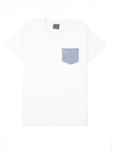 Contrast Pocket Tee - Dobby Patchwork White-Naked & Famous-Over the Rainbow