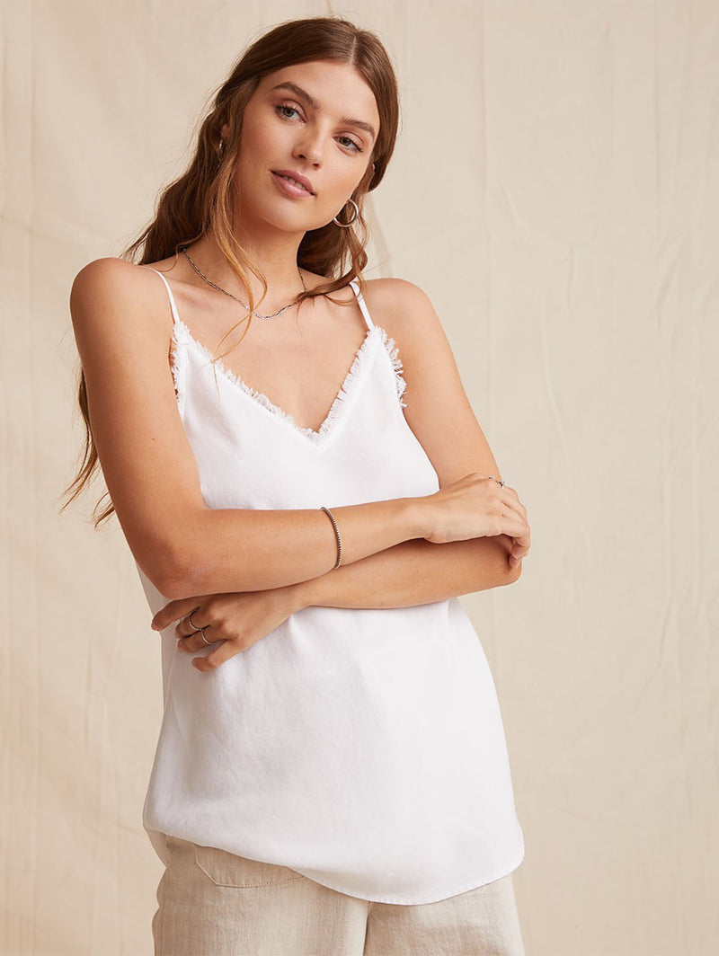 Frayed Cami Top - White