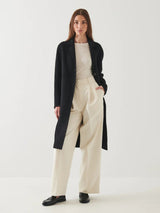 Oversized Single Breasted Wool Coat - Black-Patrick Assaraf-Over the Rainbow