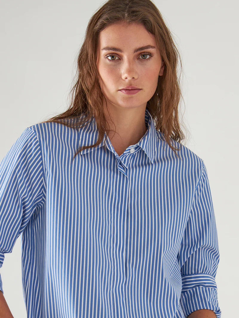 Cotton Stripe Shirt - Sailor