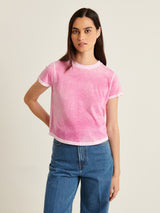 Reverse Spray Baby Tee - Fuchsia