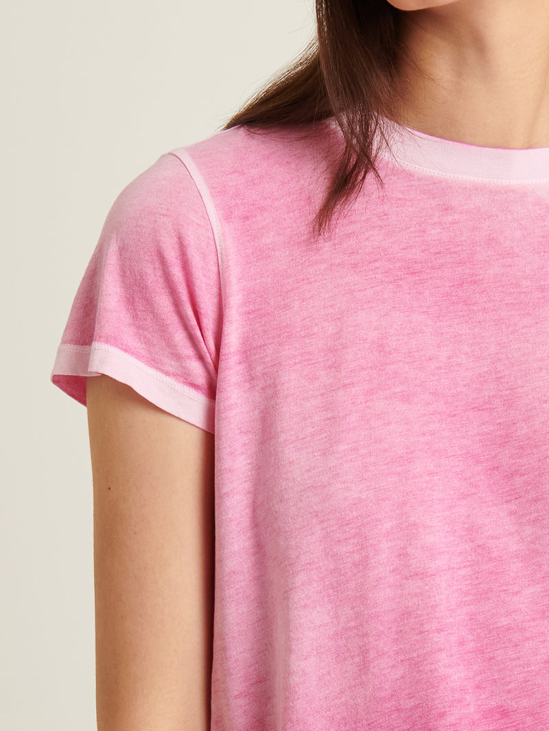 Reverse Spray Baby Tee - Fuchsia