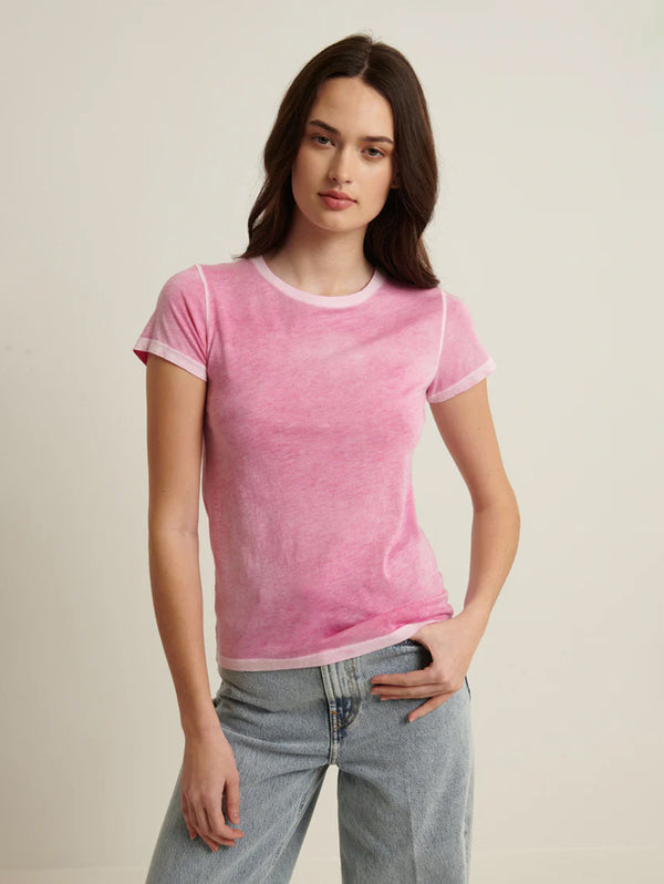 Reverse Spray Pima Tee - Fuchsia