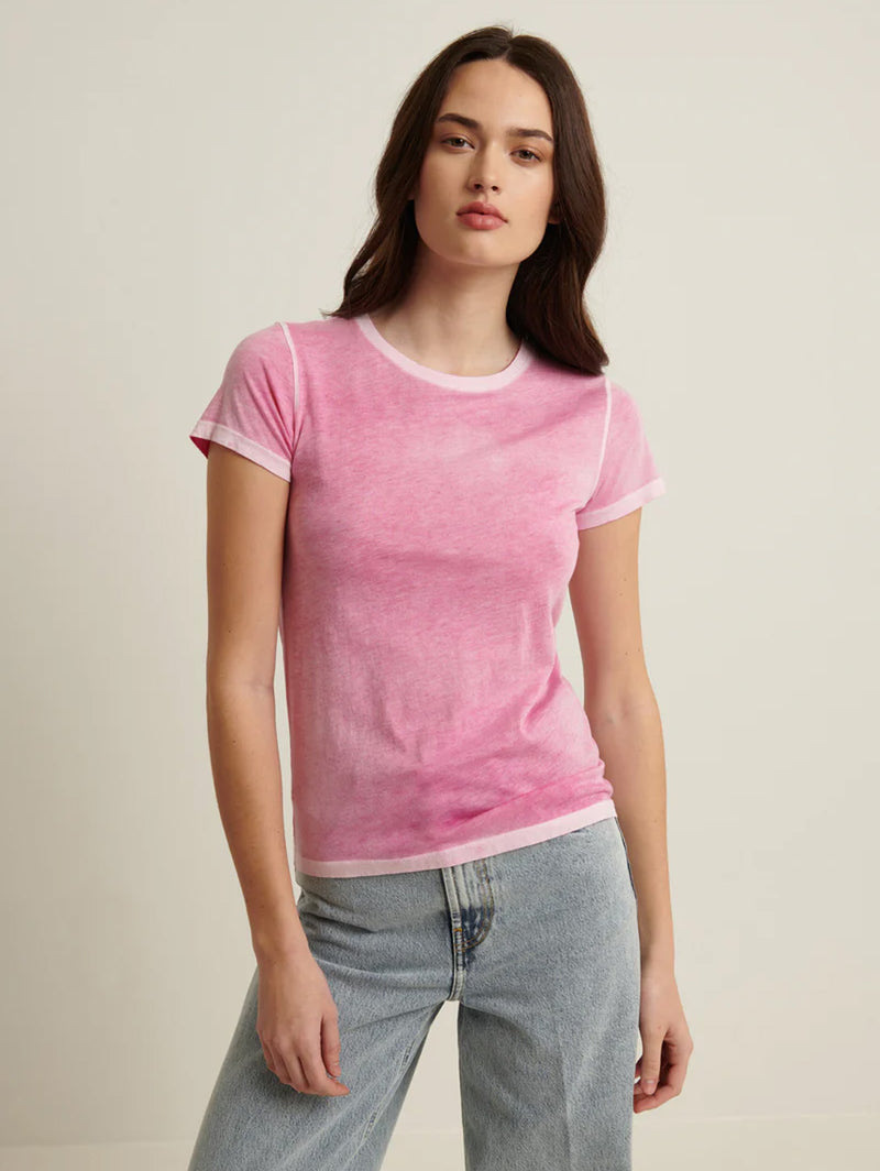 Reverse Spray Pima Tee - Fuchsia