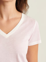 Reverse Spray Pima V Neck Tee - Sakura