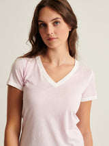 Reverse Spray Pima V Neck Tee - Sakura