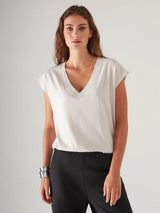 Dolman V-Neck Tee - Nude-Patrick Assaraf-Over the Rainbow