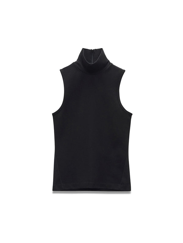 Irina Ponte Turtleneck Tank Top - Black-RAG + BONE-Over the Rainbow