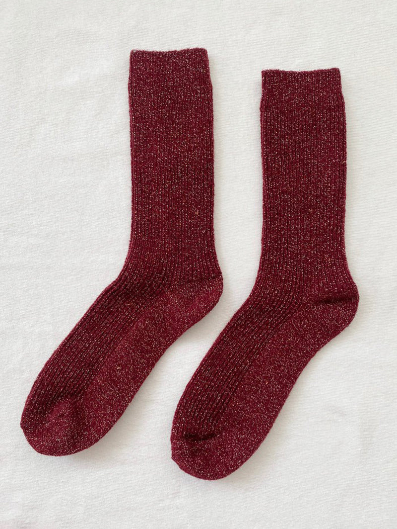 Winter Sparkle Socks - Wine-LE BON SHOPPE-Over the Rainbow