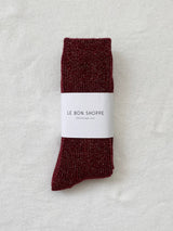 Winter Sparkle Socks - Wine-LE BON SHOPPE-Over the Rainbow