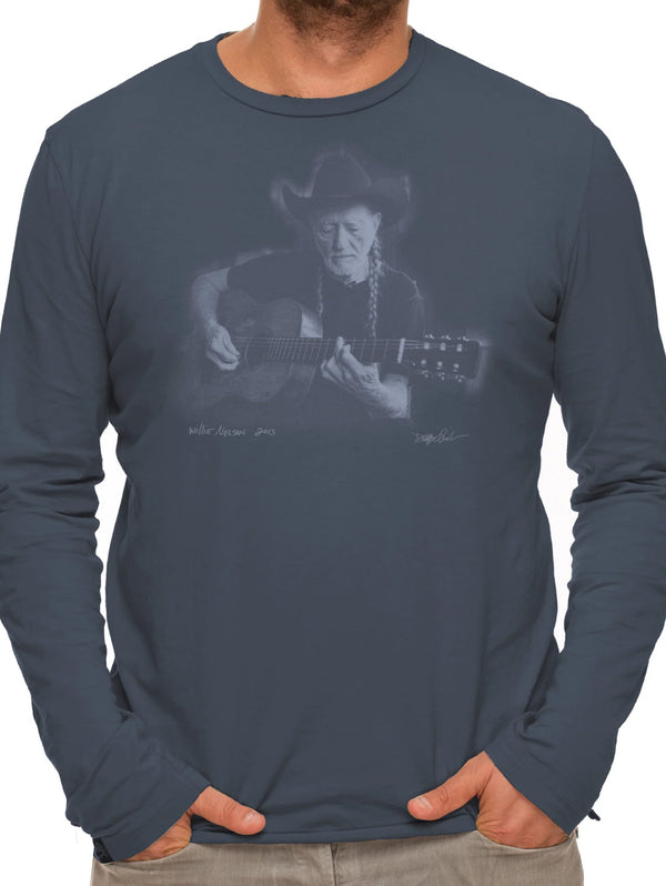 Willie Nelson Long Sleeve Top - Indigo-CLINCH by GOLDEN GOODS-Over the Rainbow