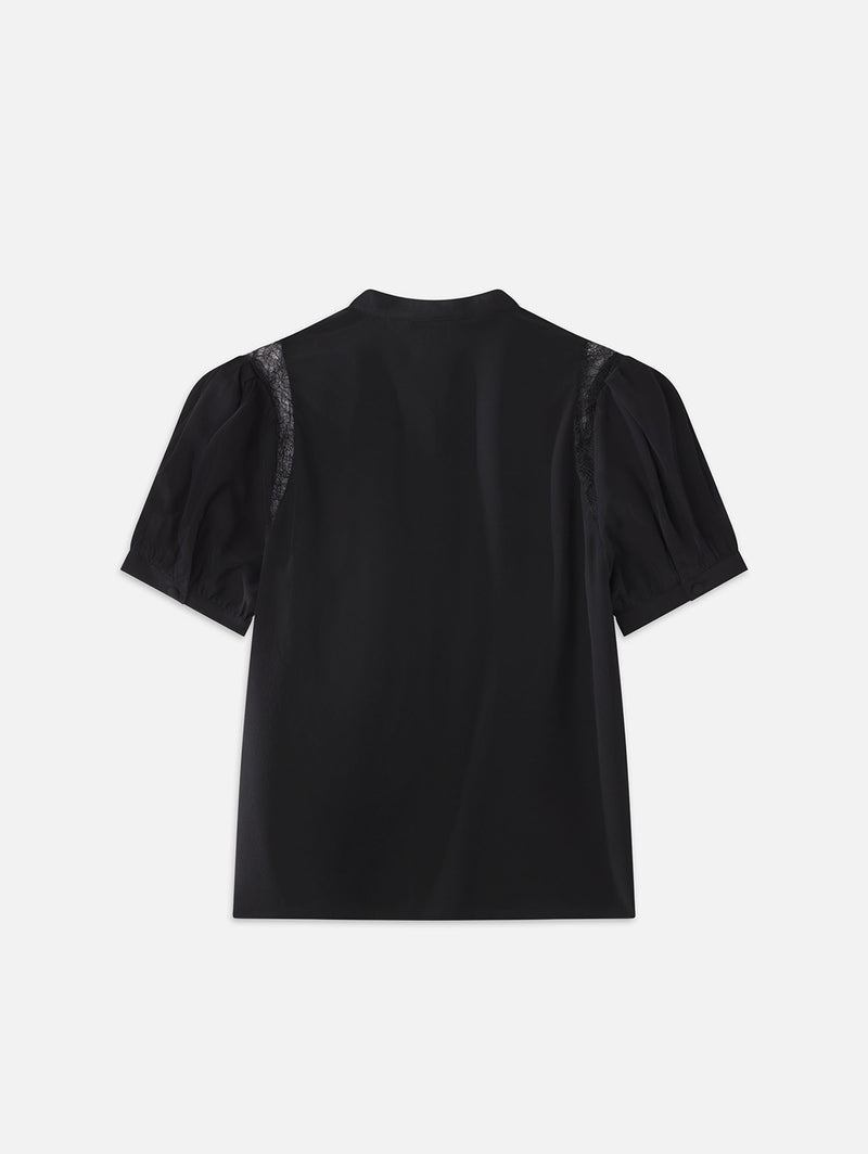 Lace Inset Blouse - Black-FRAME-Over the Rainbow