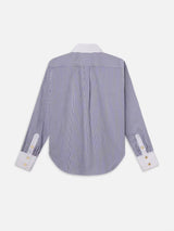 The Borrowed Shirt - Dark Chambray Multi-FRAME-Over the Rainbow