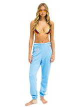 Glitter Heart Sweatpant - Sky Blue-AVIATOR NATION-Over the Rainbow