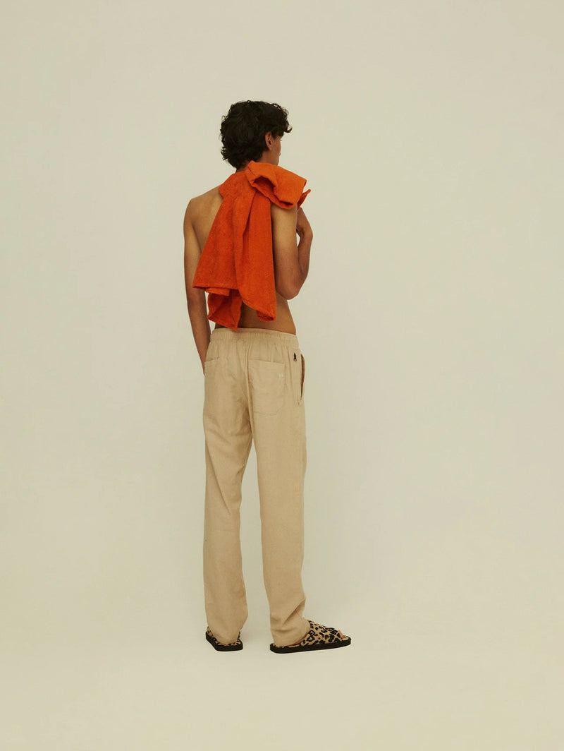 Linen Long Pant - Beige-OAS-Over the Rainbow