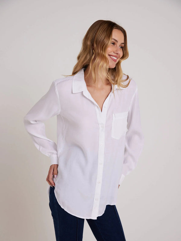 Boyfriend Shirt - White-Bella Dahl-Over the Rainbow