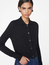 Shrunken Cashmere Cardigan - Black-FRAME-Over the Rainbow