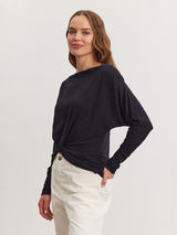 Hallie Twisted Top - Black-Velvet-Over the Rainbow