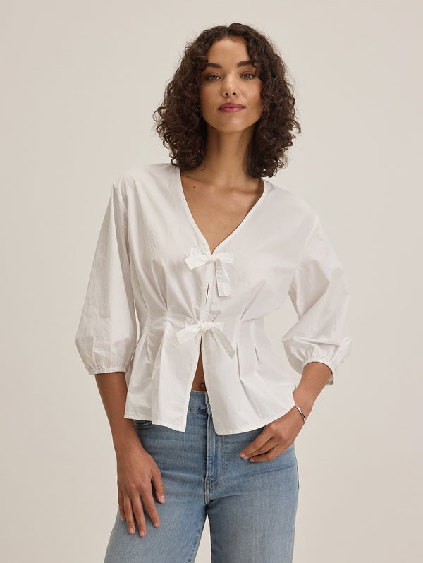 Riri Poplin Top - White-Velvet-Over the Rainbow