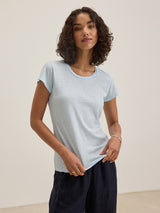 Odelia Short Sleeve Crew Tee - Capri-Velvet-Over the Rainbow