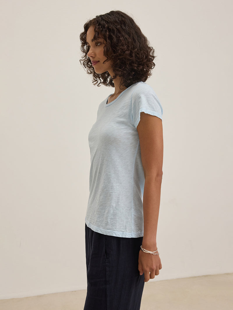 Odelia Short Sleeve Crew Tee - Capri-Velvet-Over the Rainbow